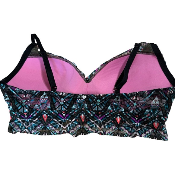 Victoria's Secret Pink Black/multi Lace Push Up Bralette Medium A-C RN 54867 - Picture 4 of 6